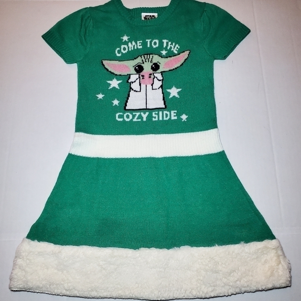 Mandelorian Star Wars sweater dress Sz XS Green
